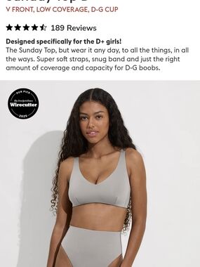 Left On Friday Sunday Top D+ in Beach (Taupe) OPEN TO OFFERS